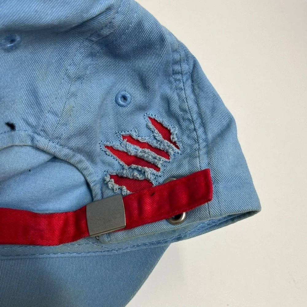 Disney Parks Stitch Wuz Here Youth Blue Distressed Baseball Cap Hat Adjustable